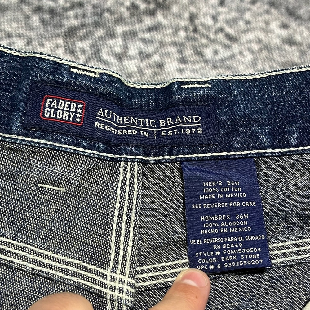 Faded Glory‎ Shorts Blue Denim Mens 36 Baggy Jorts Skater Grunge Vintage Y2K - Picture 5 of 10